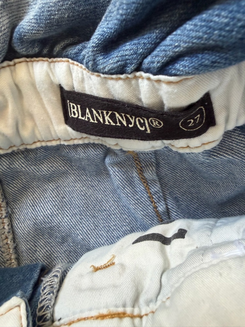 Light Wash Denim Paperbag Waist Shorts with Tie Belt - Picture 6 of 7